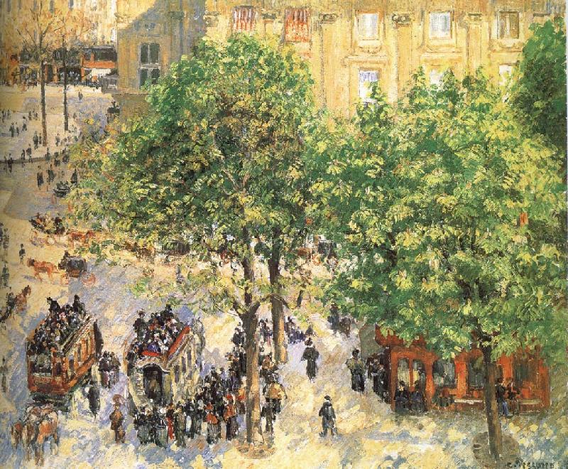 Paris spring sunshine streetscape, Camille Pissarro